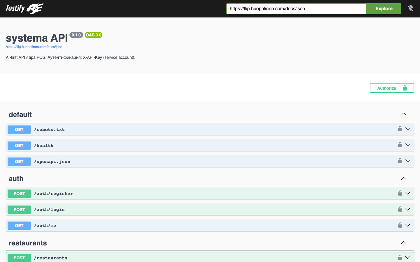 API docs